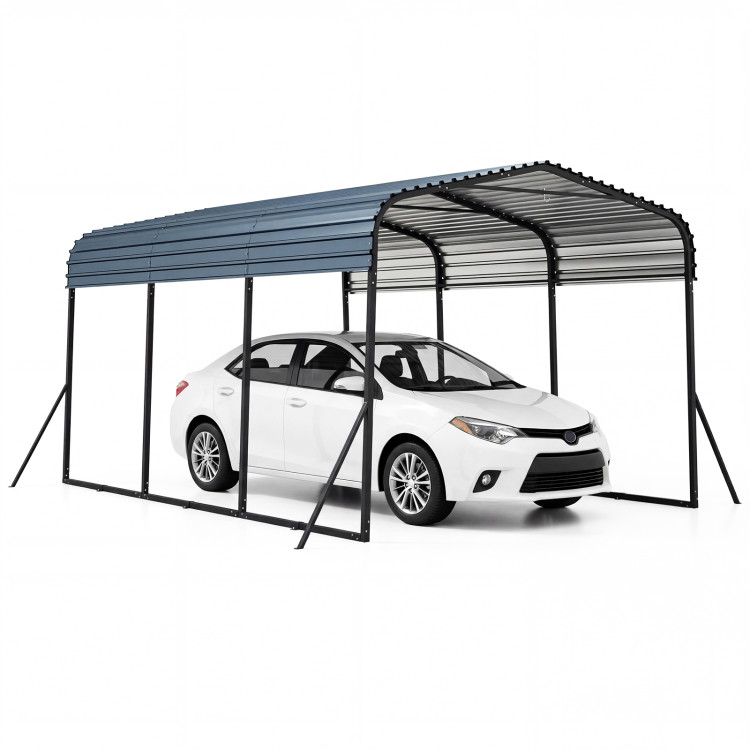 10 x 14.5 FT Heavy-Duty Carport Outdoor Galvanized Steel Garage Car Shelter with Leak-proof Roof - Image 4