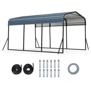 10 x 14.5 FT Heavy-Duty Carport Outdoor Galvanized Steel Garage Car Shelter with Leak-proof Roof