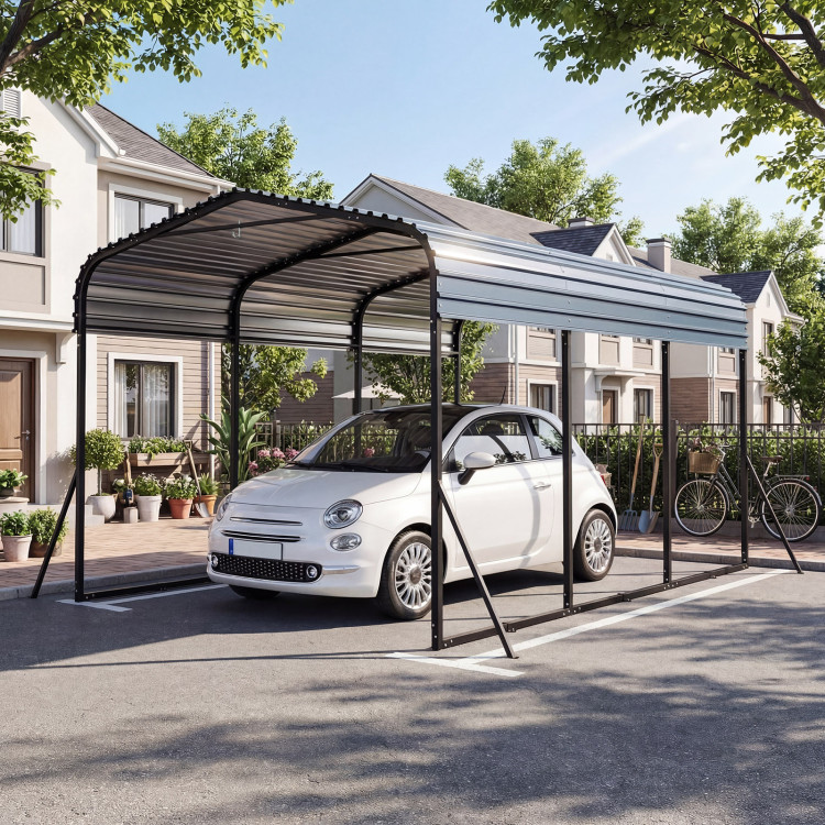 10 x 14.5 FT Heavy-Duty Carport Outdoor Galvanized Steel Garage Car Shelter with Leak-proof Roof - Image 2