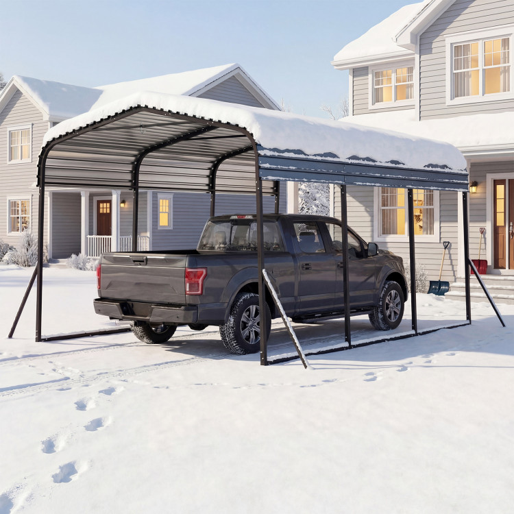 10 x 14.5 FT Heavy-Duty Carport Outdoor Galvanized Steel Garage Car Shelter with Leak-proof Roof - Image 3