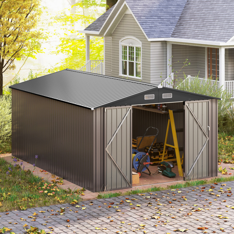 10 x 14 FT Outdoor Storage Shed with Improved Windproof Metal Structure - Image 3