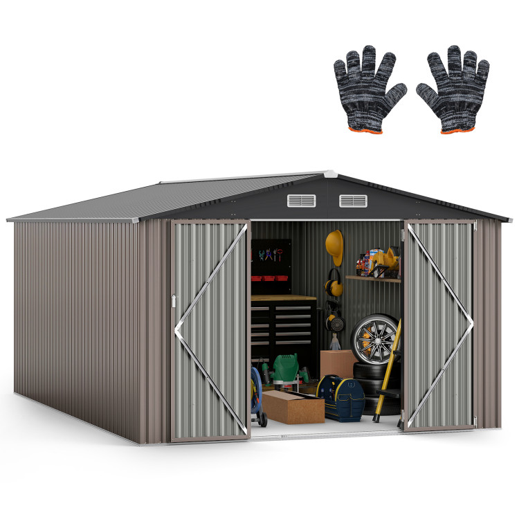 10 x 14 FT Outdoor Storage Shed with Improved Windproof Metal Structure - Image 4