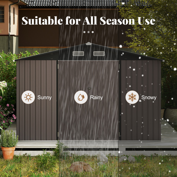 10 x 14 FT Outdoor Storage Shed with Improved Windproof Metal Structure - Image 6