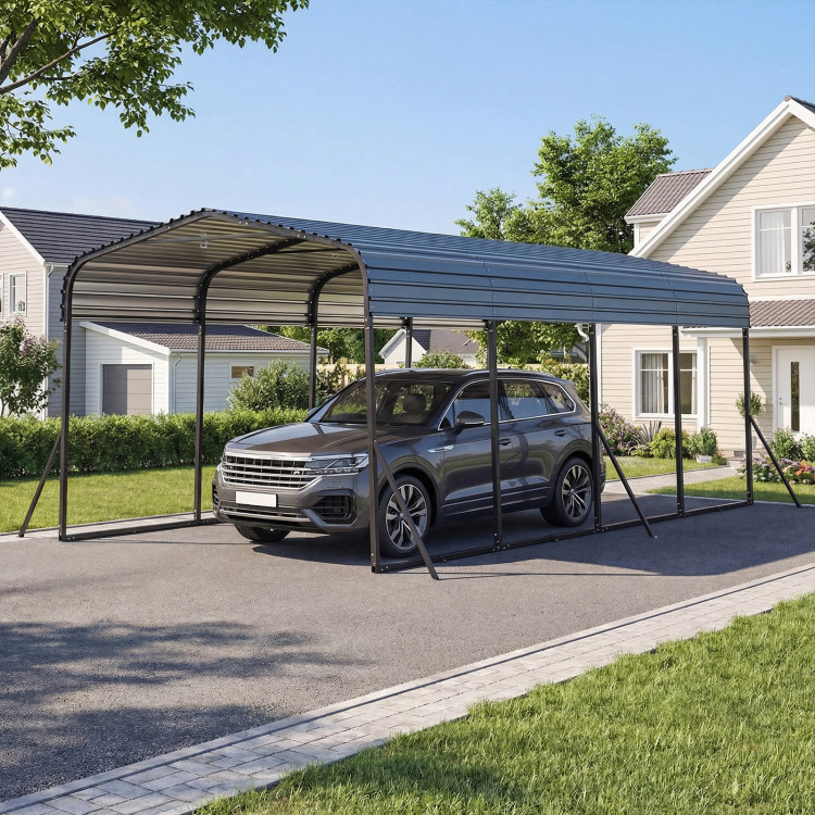 12 x 20 Feet Heavy-Duty Carport Outdoor Galvanized Steel Garage Car Shelter - Image 2