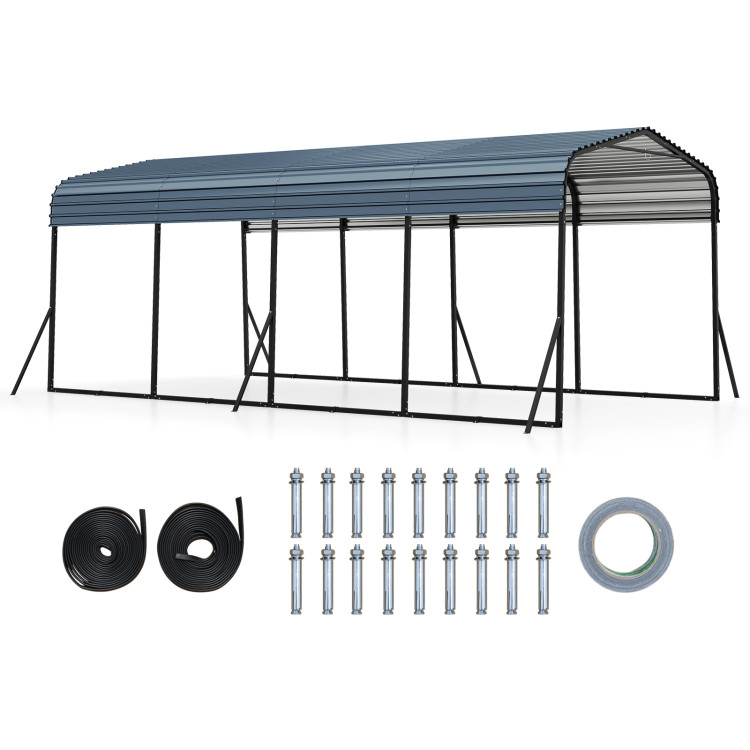 12 x 20 Feet Heavy-Duty Carport Outdoor Galvanized Steel Garage Car Shelter - Image 4