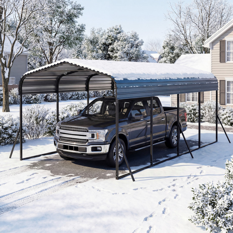 12 x 20 Feet Heavy-Duty Carport Outdoor Galvanized Steel Garage Car Shelter - Image 6