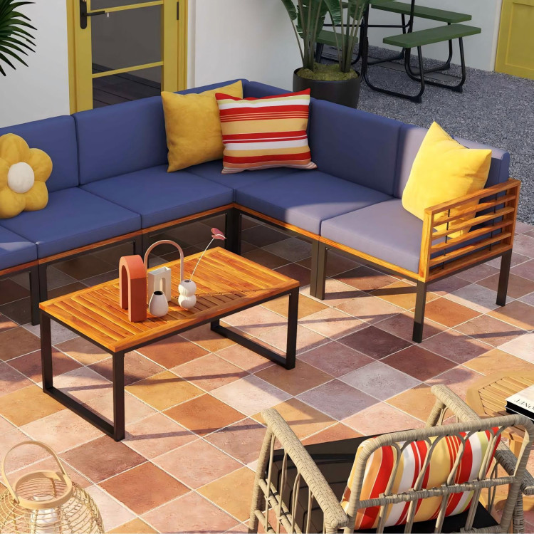 Patio Furniture Set: Patio Dining Set+Teak Wood Side Table+3 Pieces Patio Rattan Bistro Set - Image 3