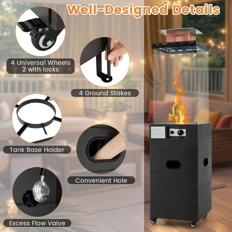 40000 BTU Patio Heater Outdoor Propane Gas Heater with Cover and Wheels - Image 10