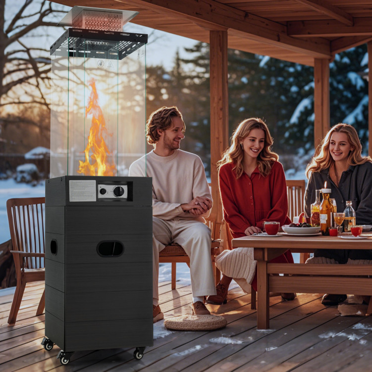 40000 BTU Patio Heater Outdoor Propane Gas Heater with Cover and Wheels - Image 2