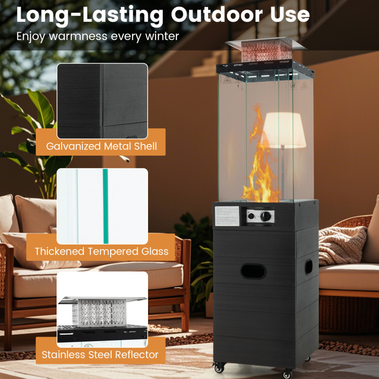 40000 BTU Patio Heater Outdoor Propane Gas Heater with Cover and Wheels - Image 6