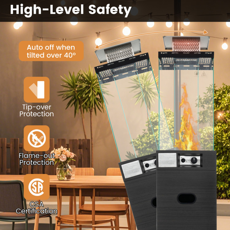 40000 BTU Patio Heater Outdoor Propane Gas Heater with Cover and Wheels - Image 7