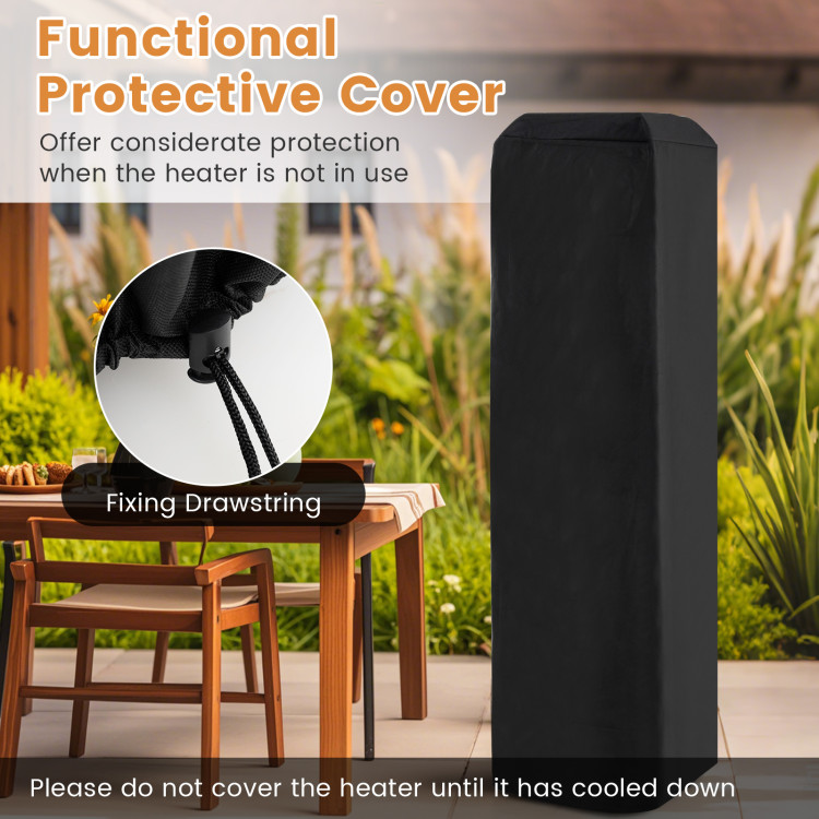 40000 BTU Patio Heater Outdoor Propane Gas Heater with Cover and Wheels - Image 9