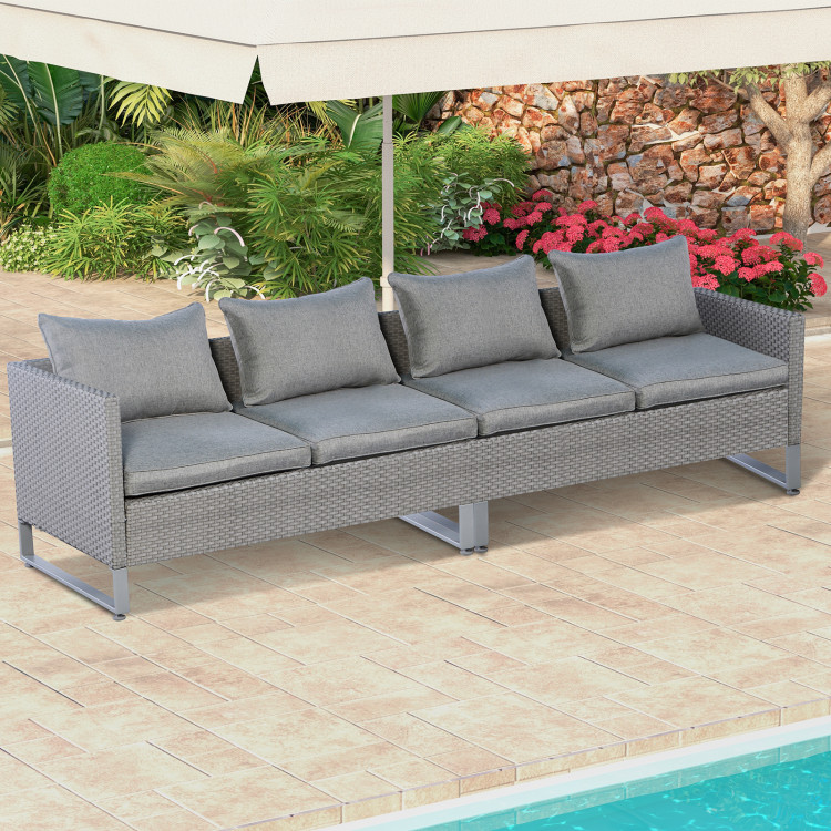 2 Pieces Patio Furniture Sofa Set with Cushions and Sofa Clips - Image 2