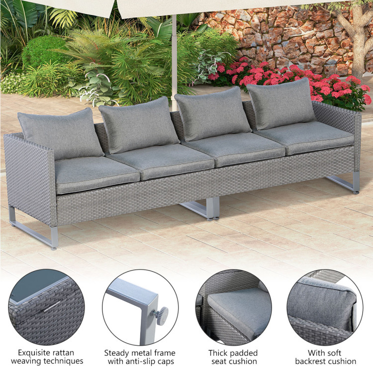 2 Pieces Patio Furniture Sofa Set with Cushions and Sofa Clips - Image 8