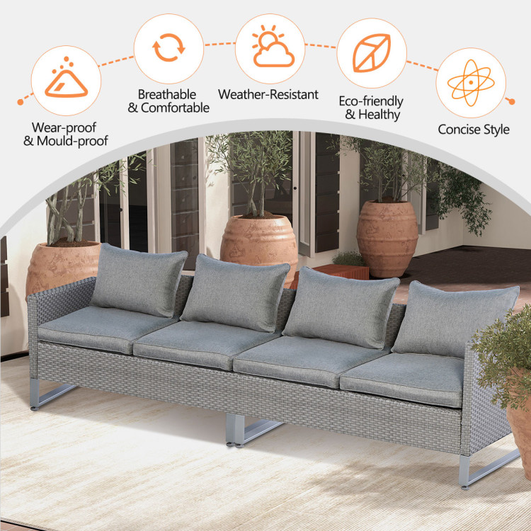 2 Pieces Patio Furniture Sofa Set with Cushions and Sofa Clips - Image 9