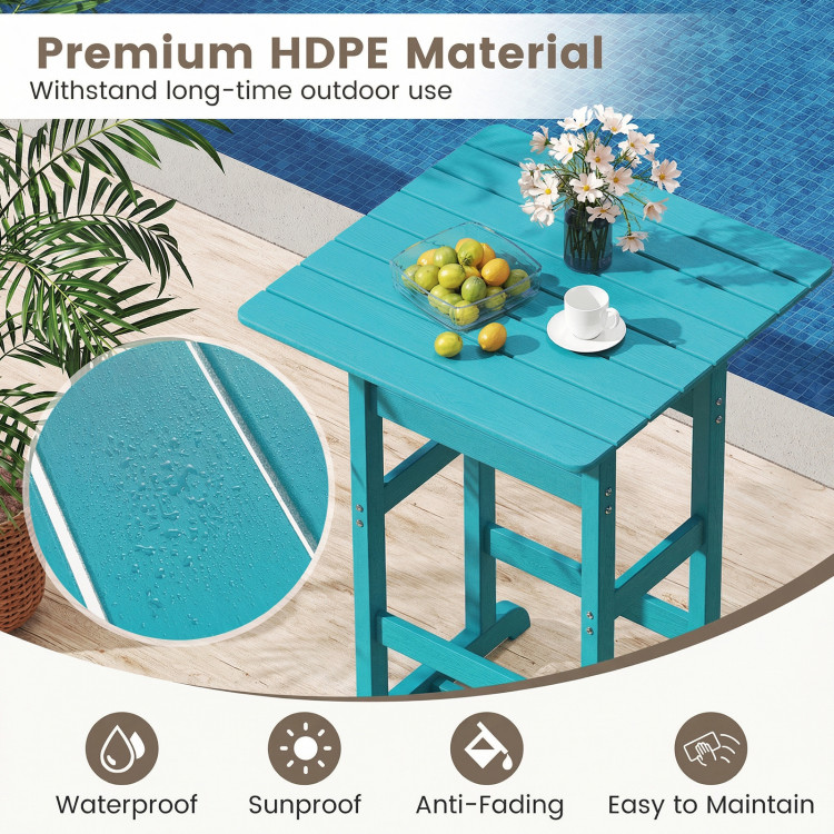 3-Piece Patio HDPE Bar Set with Square High-Top Table for Backyard and Poolside - Image 9