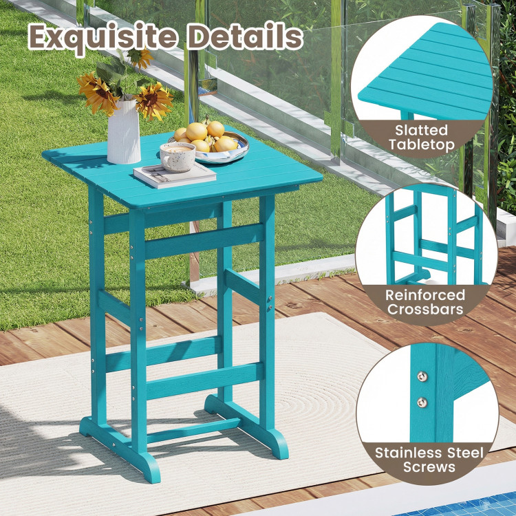 3-Piece Patio HDPE Bar Set with Square High-Top Table for Backyard and Poolside - Image 10