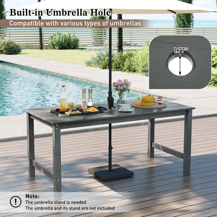 3 Pieces Outdoor Dining Table Set with 2 Benches - Image 8