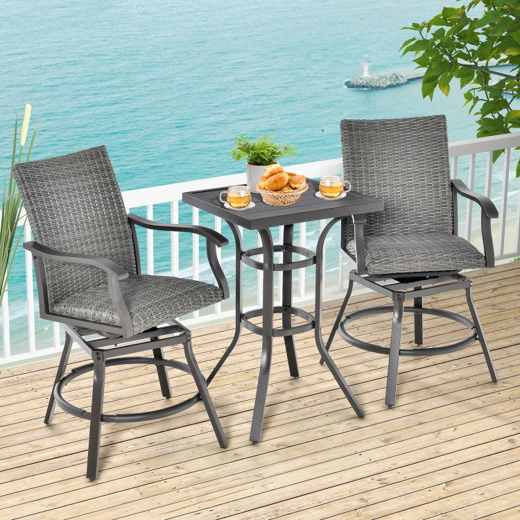 3 Pieces Swivel Bar Set with 4D Air Fiber Cushion - Image 2
