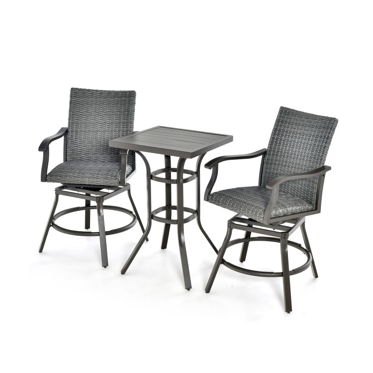 3 Pieces Swivel Bar Set with 4D Air Fiber Cushion - Image 4