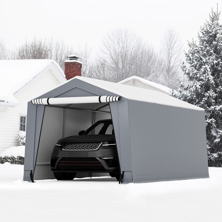 10 x 16/10 x 20 Feet Outdoor Heavy-Duty Carport with 2 Doors - Image 2