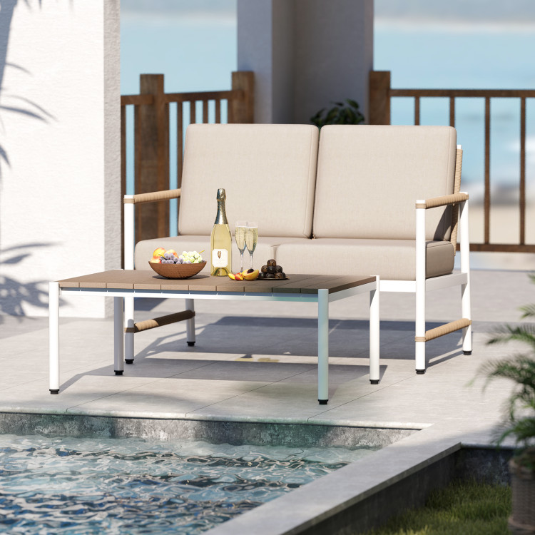 4 Pieces Patio Furniture Set with Thick Cushions and a Coffee Table - Image 10