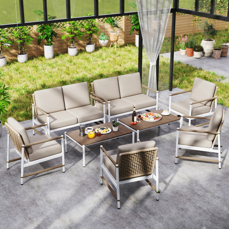 4 Pieces Patio Furniture Set with Thick Cushions and a Coffee Table - Image 3