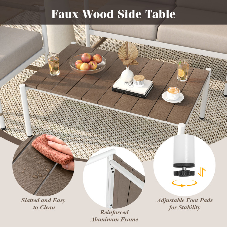 4 Pieces Patio Furniture Set with Thick Cushions and a Coffee Table - Image 7