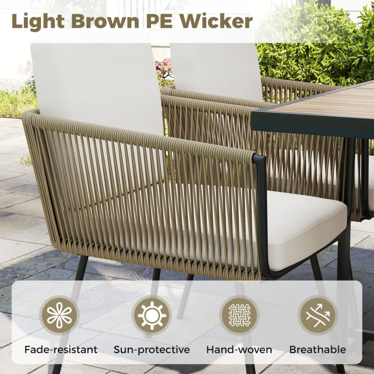 5 Pieces Patio Dining Set with Acacia Wood Tabletop - Image 8