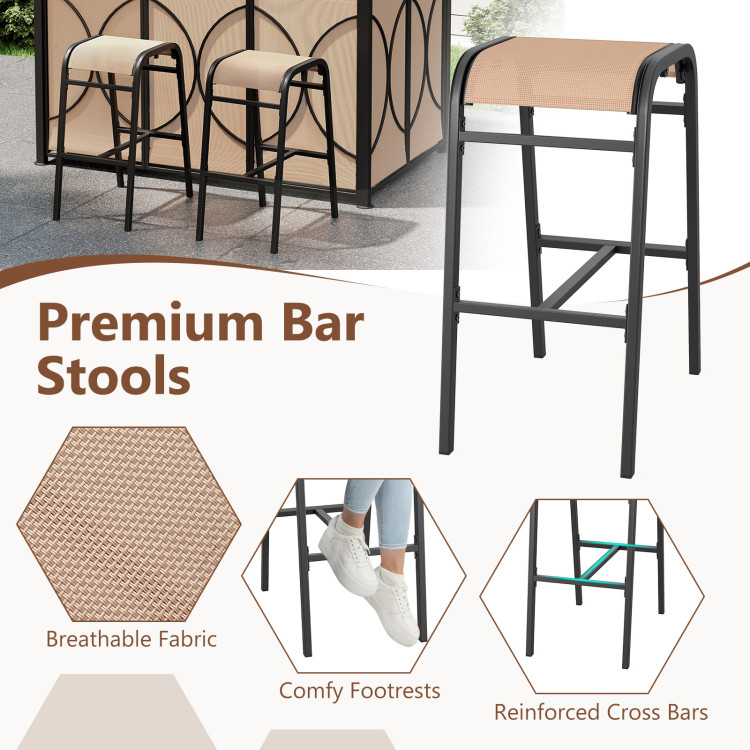 6.5 x 4 x 8 FT Grill Gazebo Set with 2 Bar Stools and Bar Table - Image 8