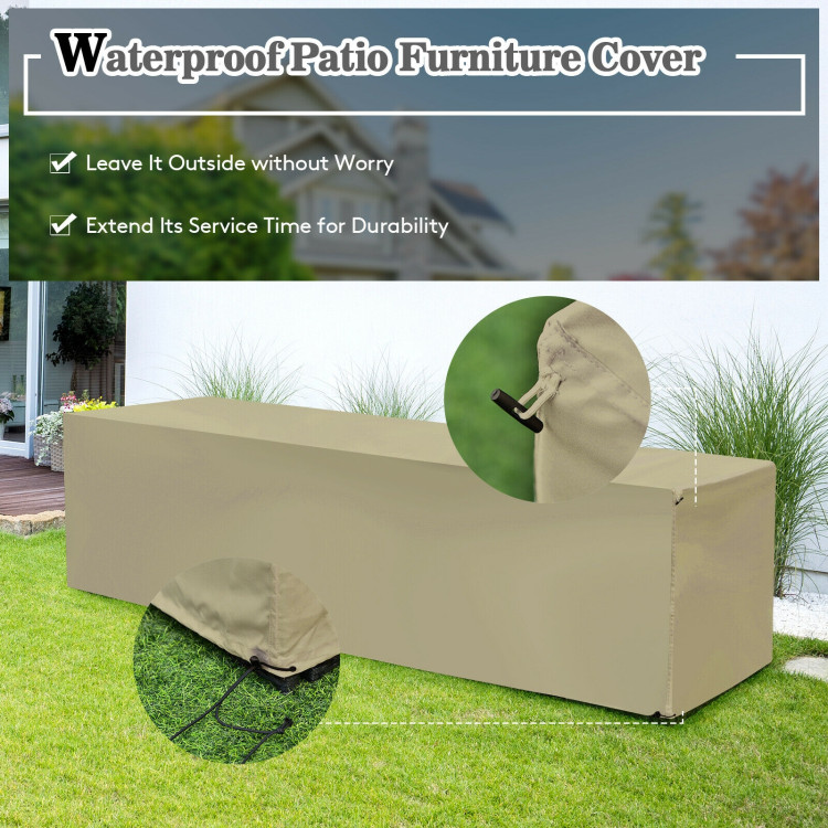8 Pieces Patio Rattan Furniture Set with Storage Waterproof Cover and Cushion - Image 7