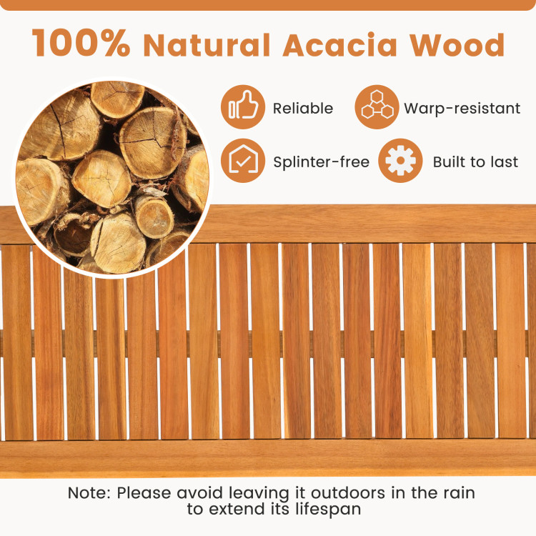 6 Pieces Outdoor Acacia Wood Dining Set with Umbrella Hole - Image 7