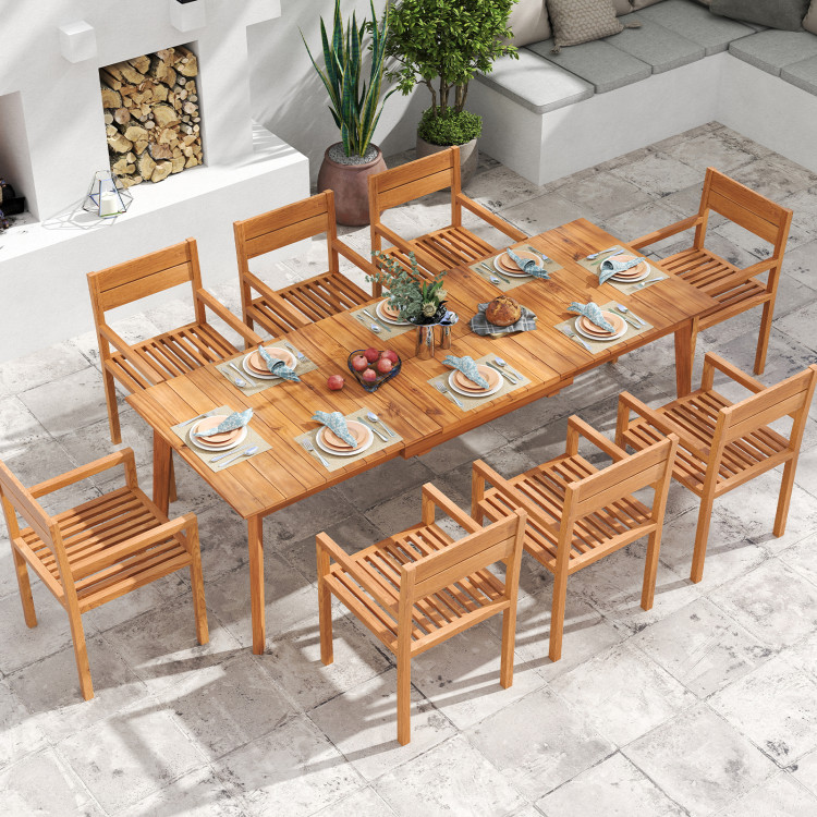 71 Inch-94 Inch 6-8 People Patio Extendable Dining Table - Image 6