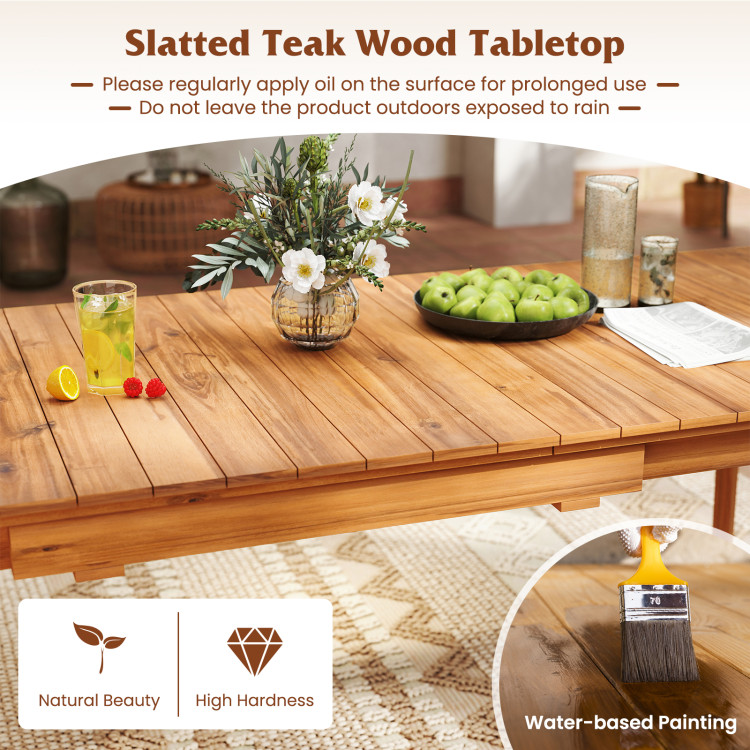 71 Inch-94 Inch 6-8 People Patio Extendable Dining Table - Image 7