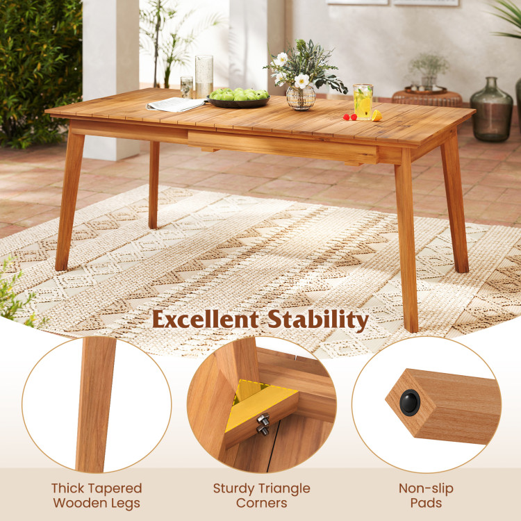 71 Inch-94 Inch 6-8 People Patio Extendable Dining Table - Image 8
