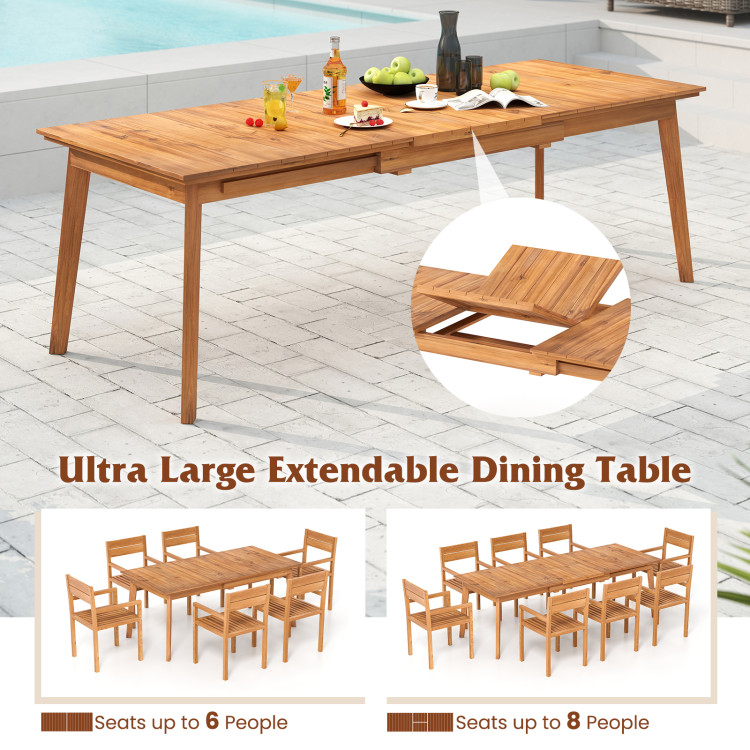 71 Inch-94 Inch 6-8 People Patio Extendable Dining Table - Image 9