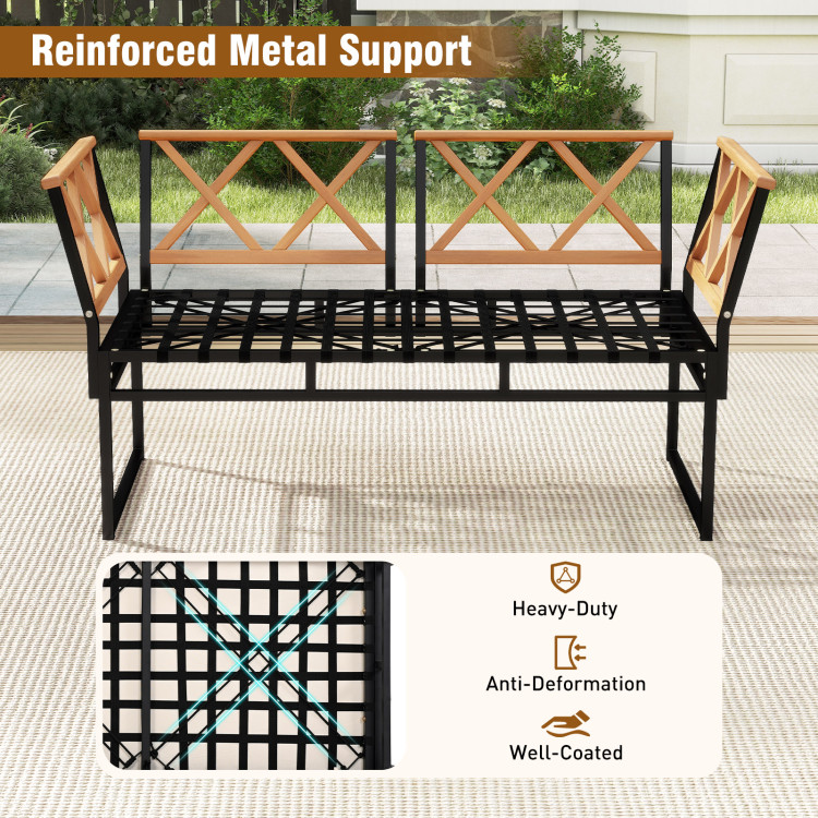 7 Piece Outdoor Conversation Set with Cushions and Bungee Rope Seat - Image 7