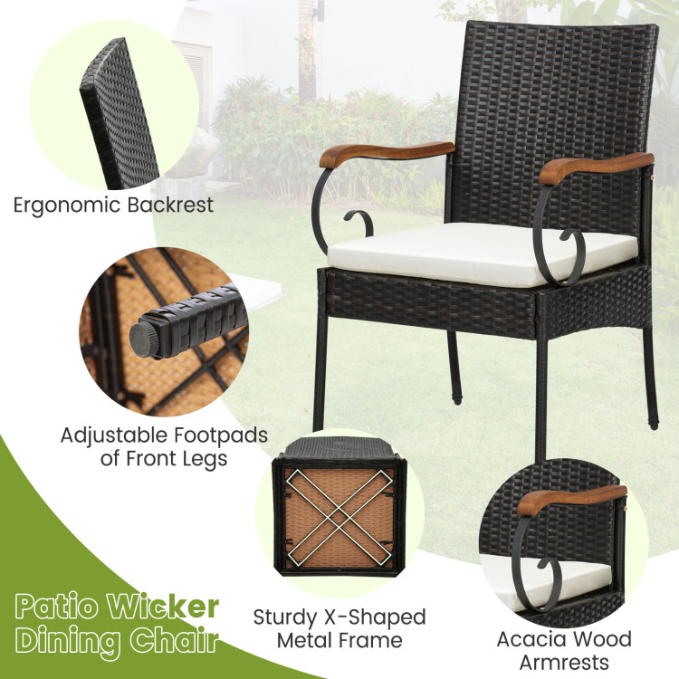 7 Pieces Rattan Patio Dining Set with Umbrella Hole - Image 6