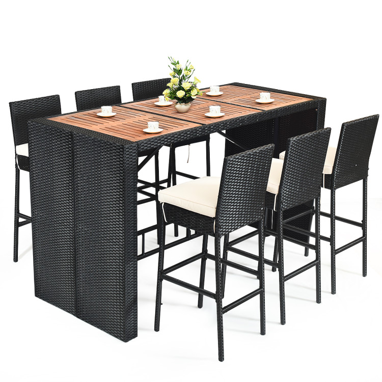 7 Pieces Patio Rattan Wicker Dining Furniture Set - Image 4
