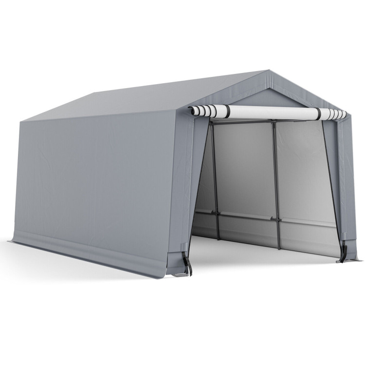 10 x 16/10 x 20 Feet Outdoor Heavy-Duty Carport with 2 Doors