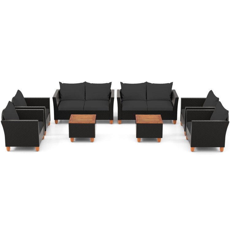 8 Pieces Outdoor Conversation Set with Storage Coffee Table