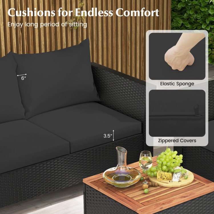 8 Pieces Outdoor Conversation Set with Storage Coffee Table - Image 5