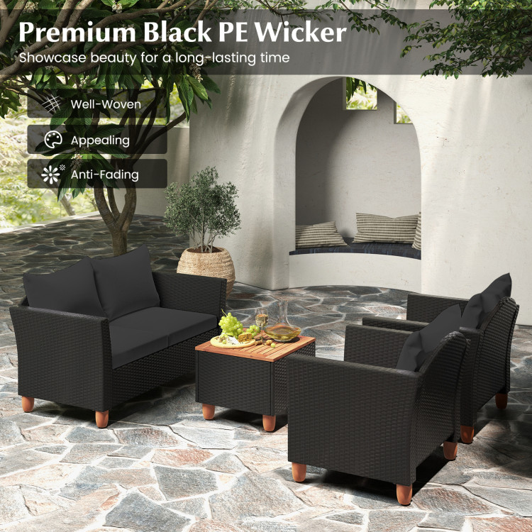 8 Pieces Outdoor Conversation Set with Storage Coffee Table - Image 7
