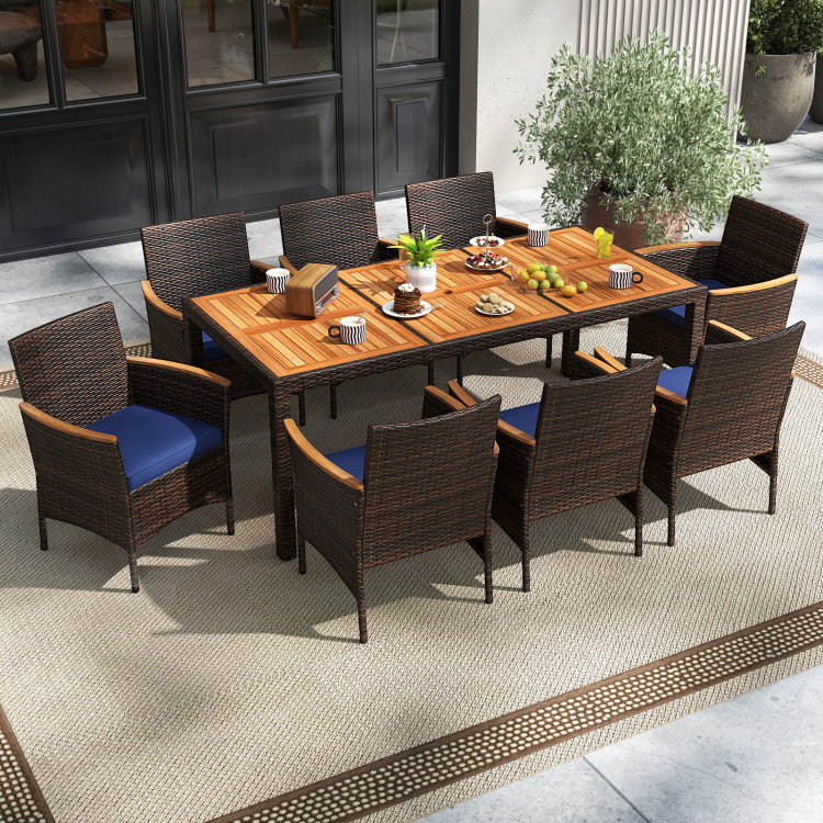 9 Piece Outdoor Dining Set with Acacia Wood Table Top - Image 2