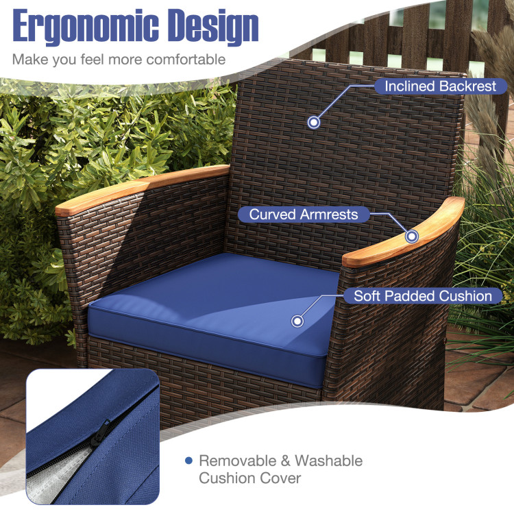 9 Piece Outdoor Dining Set with Acacia Wood Table Top - Image 8