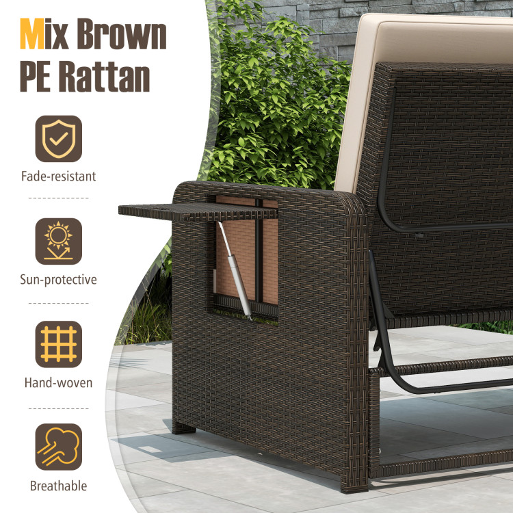 Premium Adjustable Outdoor Patio Daybed Set with Cushions and Storage Ottoman - Image 7
