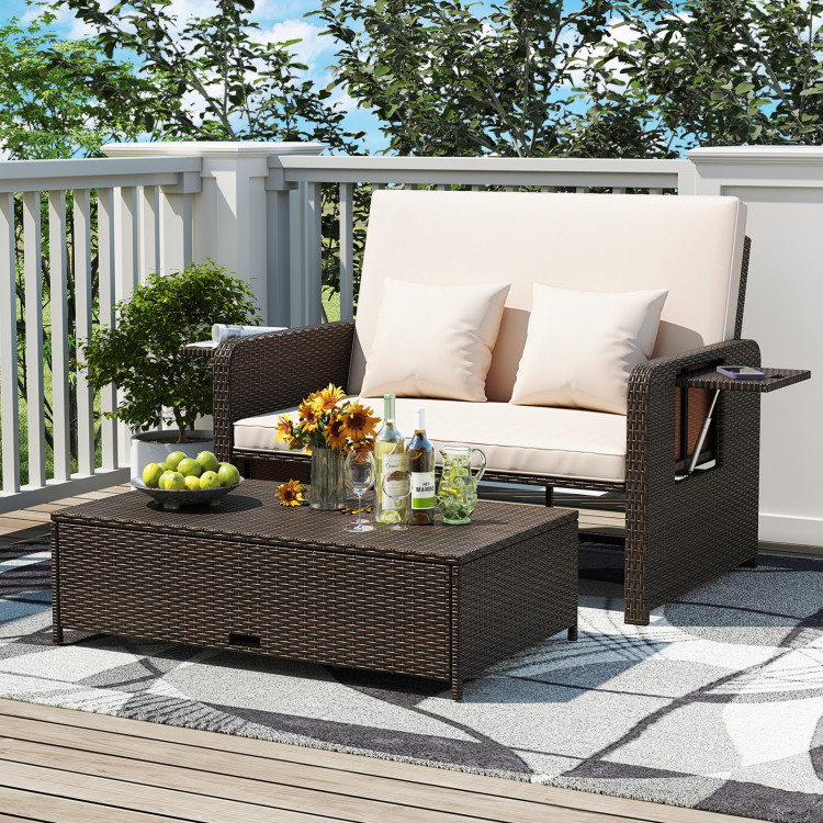 Premium Adjustable Outdoor Patio Daybed Set with Cushions and Storage Ottoman - Image 6