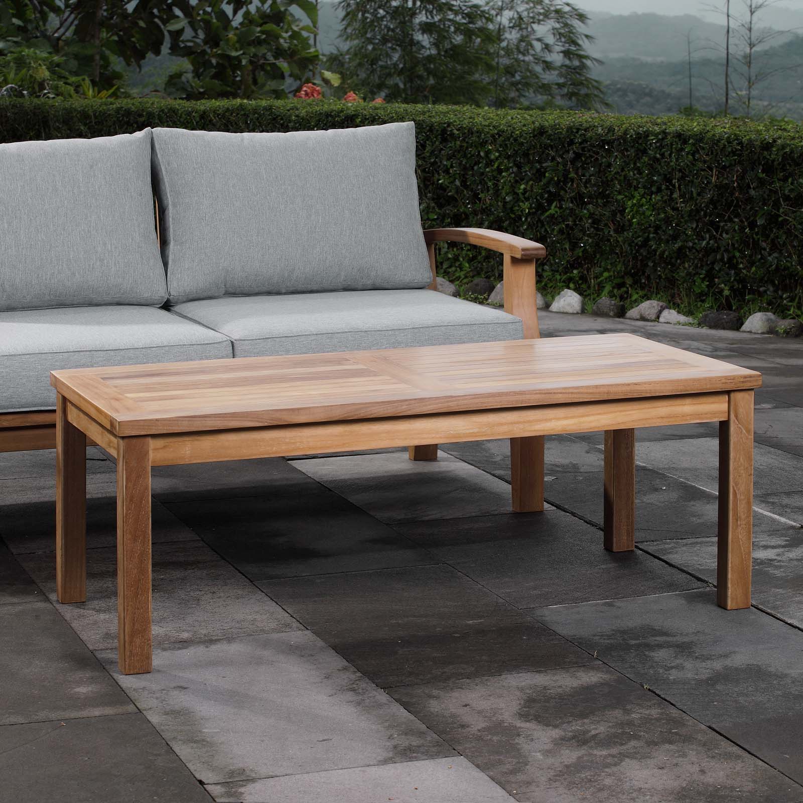 Marina Outdoor Patio Teak Rectangle Coffee Table - Image 2