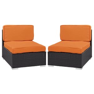 Gather Outdoor Patio Armless Chair Set of 2