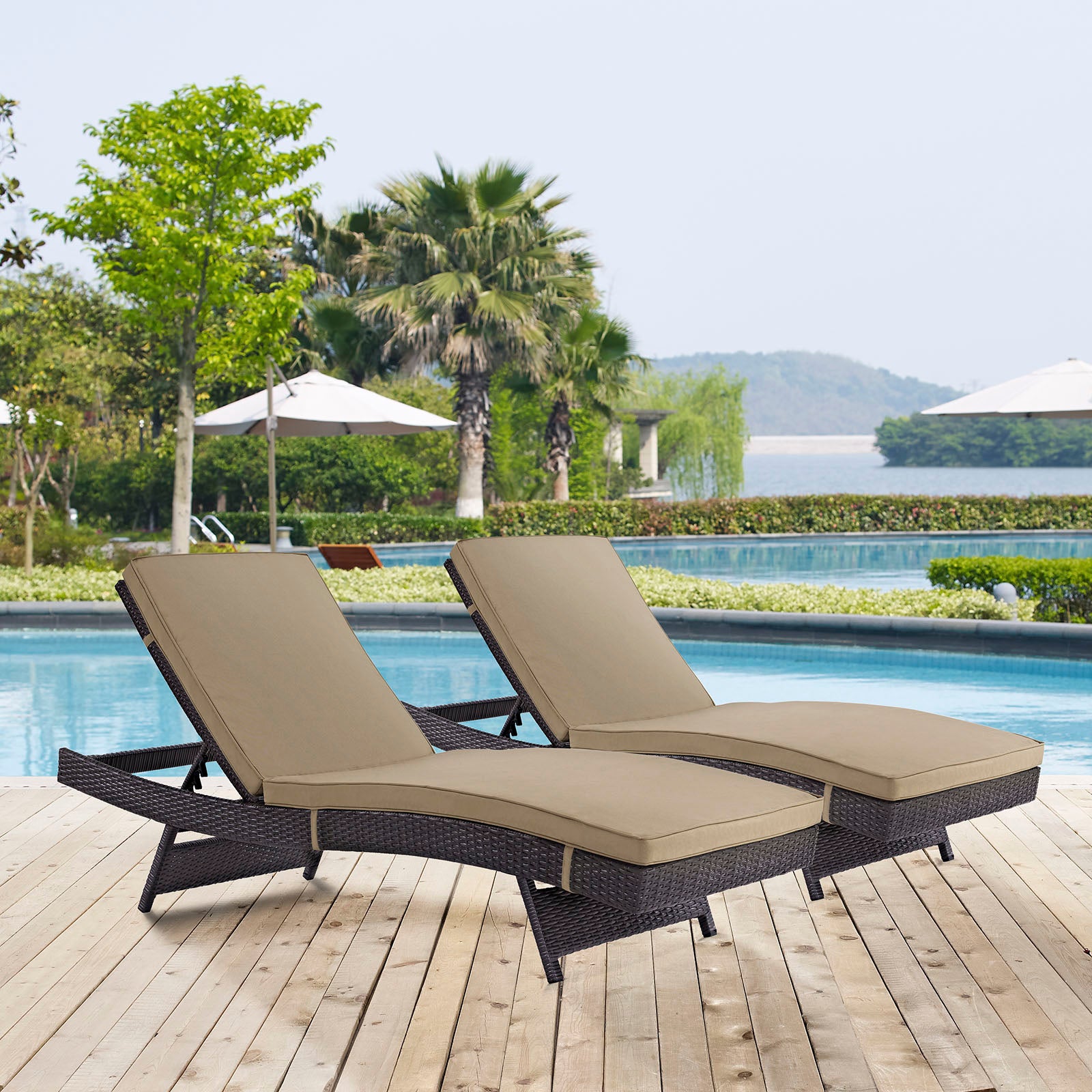 Convene Chaise Outdoor Patio Set of 2 - Image 2